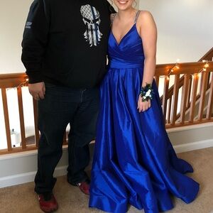 Royal Blue Sweetheart Ruched Prom Gown